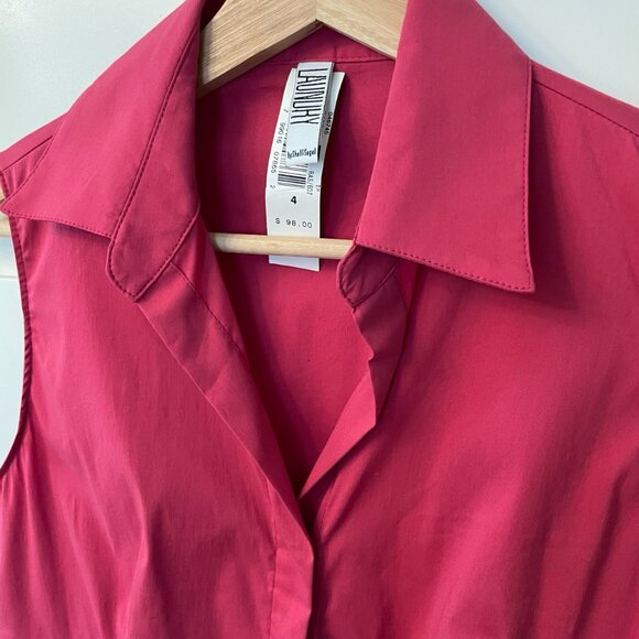 NWT Laundry By Shelli Segal Hot Pink Sleeveless Bustier Style Top Size 4 - Picture 2 of 5